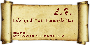 Légrádi Honoráta névjegykártya